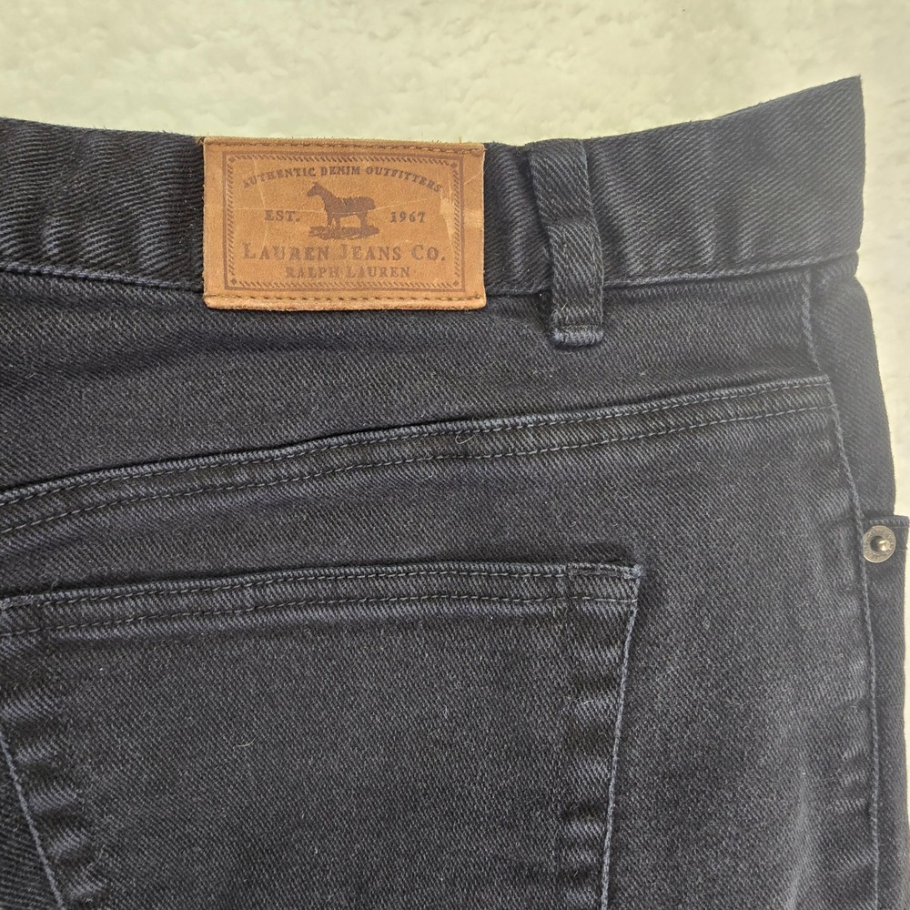 Lauren Jeans Co Ralph Black Pants Denim Going‎ Out Straight Womens Sz 18W 38x27 - Picture 8 of 14